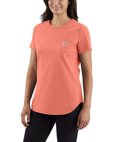 Carhartt Plus Size Force Relaxed Fit Midweight Pocket T-shirt - Red
