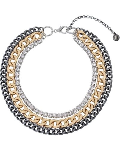 Steve Madden Layered Chain Necklace - Metallic