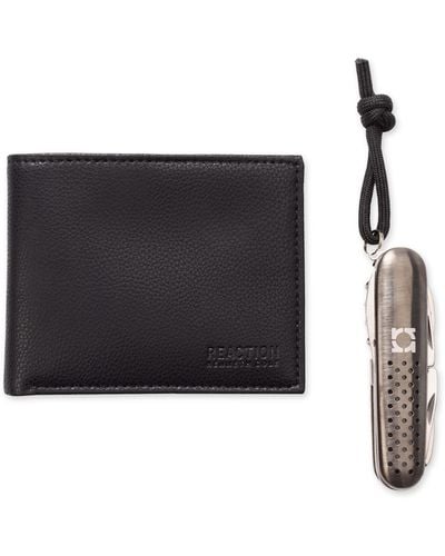 Kenneth Cole Minimalist Slimfold Wallet With Multi-tool Set - Black