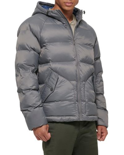 Dockers Recycled Quilted Hooded Puffer Jacket - Gray