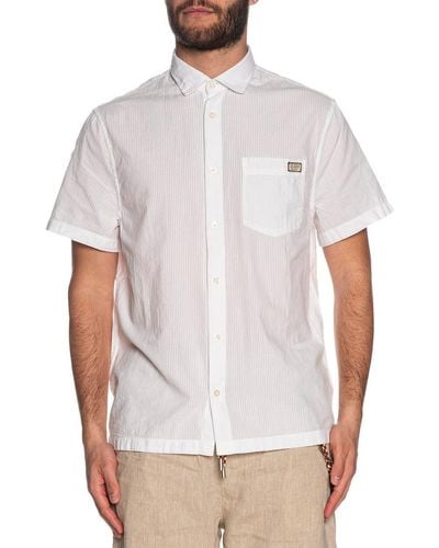 Guess Short Sleeve Collins Seersucker Shirt - White
