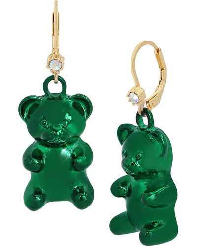 Betsey Johnson Gummy Bear Drop Earrings - Green