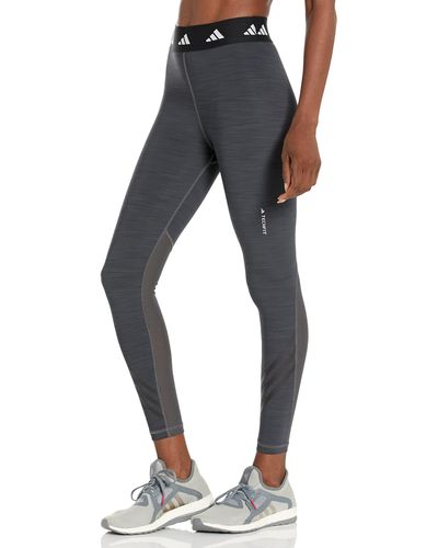 adidas Women's Techfit 3-Stripes 7/8 Tights, Dark Grey Heather, Small at   Women's Clothing store