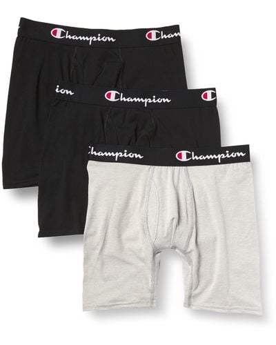 Champion Lightweight & Breathable Stretch Boxer Brief - Gray