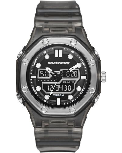 Skechers Matfield Ana-digi Black Polyurethane Watch - Metallic