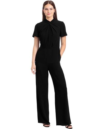 Maggy London High Neck Jumpsuit Workwear Office Occasion Event Guest Of - Black