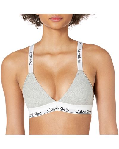 Calvin Klein Modern Cotton Unlined Triangle Crossback Bralette - White