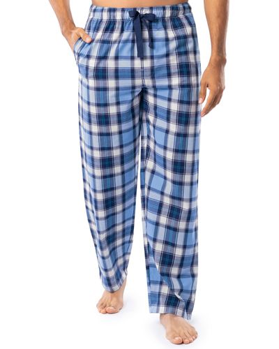Izod Relaxed Fit Printed Poplin Drawstring Sleep Pajama Pant - Blue