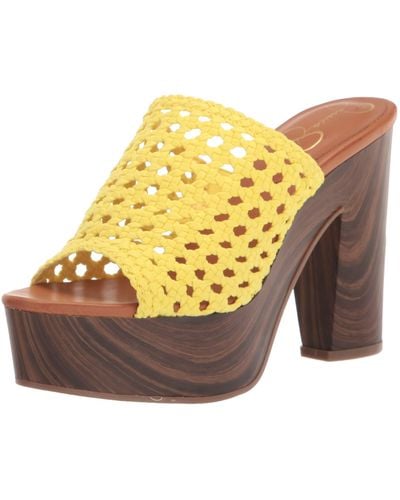 Jessica Simpson Shelbie Block Heel Platform Heeled Sandal - Yellow