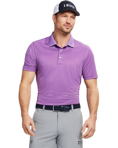 Izod Performance Golf Grid Polo - Purple