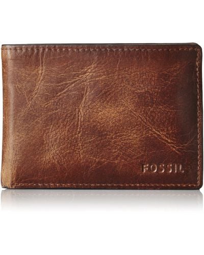Fossil Derrick Leather Bifold Wallet - Brown