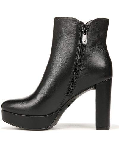 Naturalizer S Flavio Platform Dress Ankle Bootie Black Leather 9 M