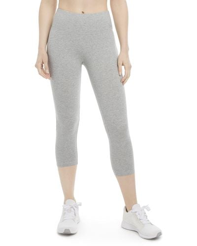 Juicy Couture Essential High Waisted Cotton Crop Legging - Gray