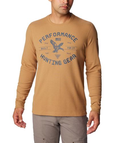 Columbia Phg Built For It Waffle Long Sleeve - Brown