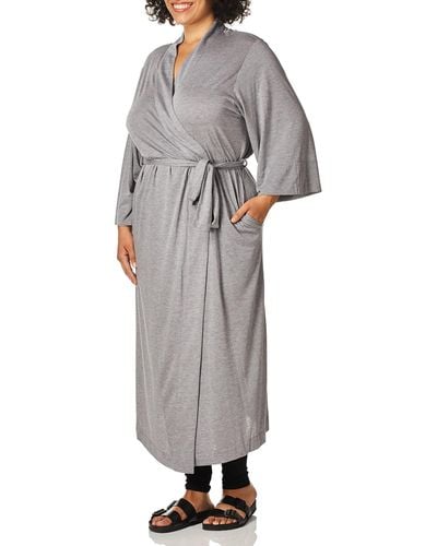 Natori Shangri-la Solid Knit Robe - Gray