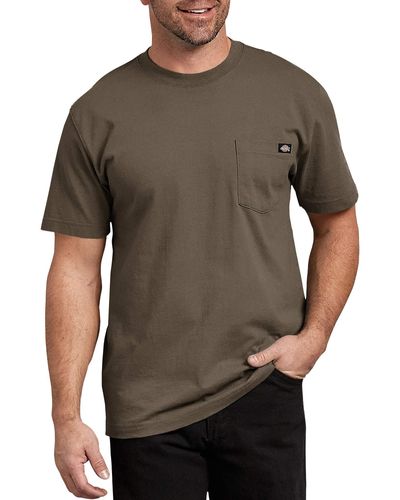 Dickies Short Sleeve Heavyweight Crew Neck Pocket T-Shirt Henley-Hemd - Braun