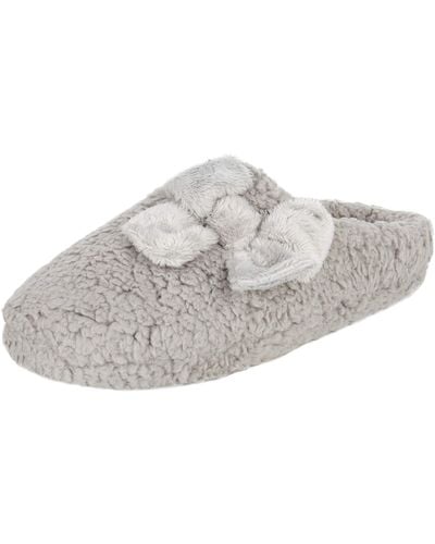 Jessica Simpson S Plush Marshmallow Slide On House Slipper Clog With Memory Foam,grey,small - Gray