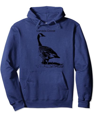 Canada Goose Standing Lookout Waterfowl Lover Pullover Hoodie - Blue