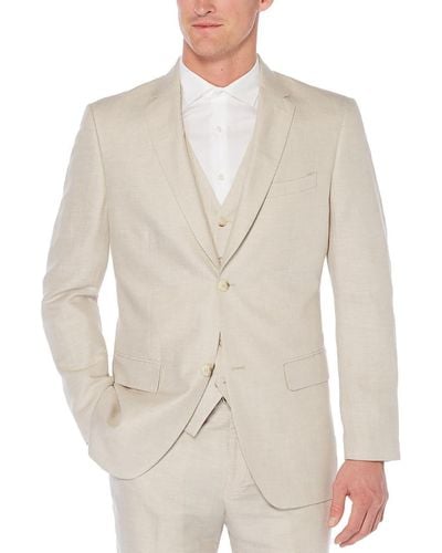 Perry Ellis Linen-blend Suit Jacket - Natural