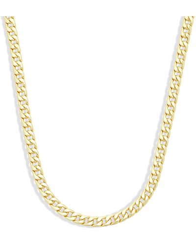 Amazon Essentials 7mm 14k Gold Plated Flat Curb Chain For Or 20" - Metallic
