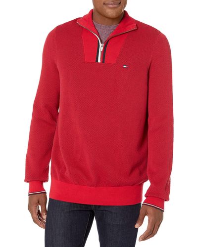 tommy hilfiger 3 4 zip jumper