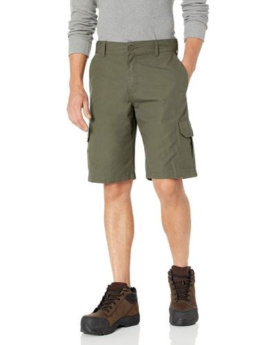 Dickies Mens Relaxed Fit 11 Inch Lightweight Rip Stop Cargo Shorts - Green