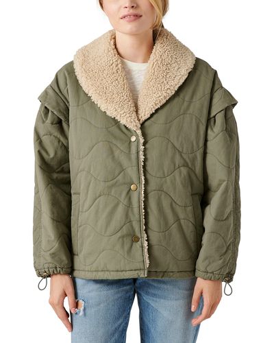 Lucky Brand Quilted Bomber Jacket - Green