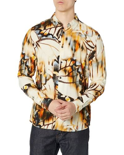 Guess Long Sleeve Eco Rayon Shirt - Natural