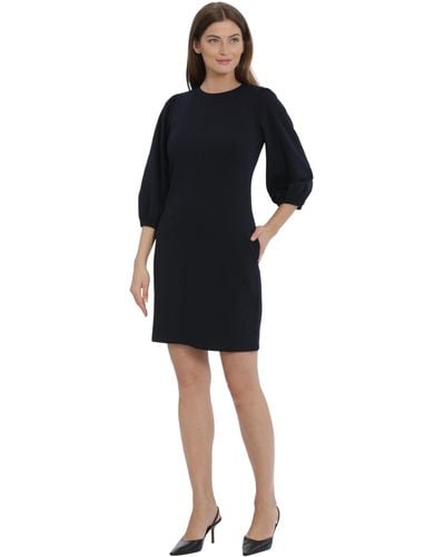Maggy London 3/4 Mini Puff Sleeve Dress Event Occasion - Black