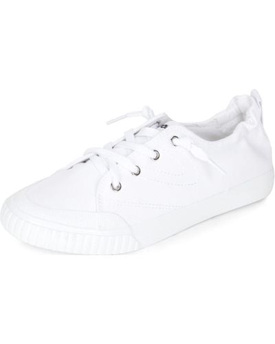 Tretorn Meg S Slip On Sneakers | Scrunch Back Slide Cushioned Insole & Rubber Outsole - White