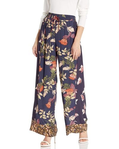Johnny Was For Love And Liberty Floral Printed Pants - Blue