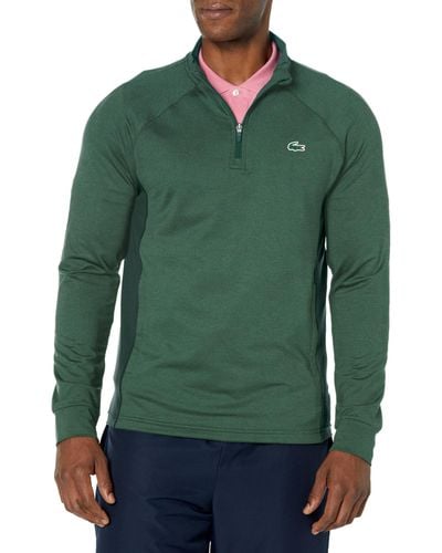 Lacoste 's Golf Sweatshirt With Inset Crew Neck - Green