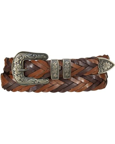 Lucky Brand Western Style Multicolored Braided Belt Available Size Small - Brown