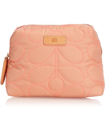 Orla Kiely Sixties Stem Quilted Wash Bag - Natural