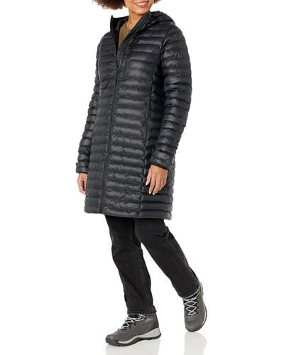 Marmot Women's Echo Featherless Long Jacket - Lightweight, Hooded, Down-alternative Insulated Jacket, Black Shiny, Medium