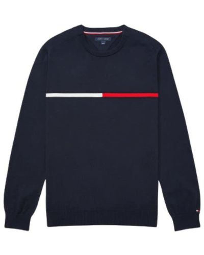 Tommy Hilfiger Adaptive Logo Stripe Sweater - Blue