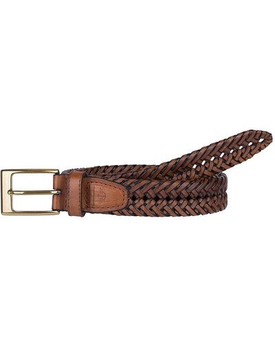Dockers Leather Braided Casual And Dress Belt,tan Glazed,44 - Brown