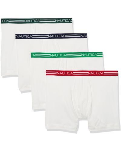 Nautica Classic Cotton 4-pack Boxer Briefs - White