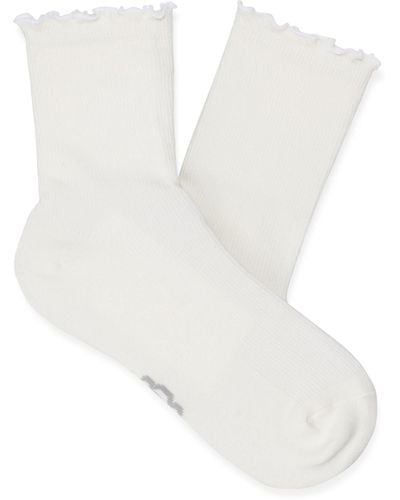 UGG Karsyn Lettuce Edge Socks - White