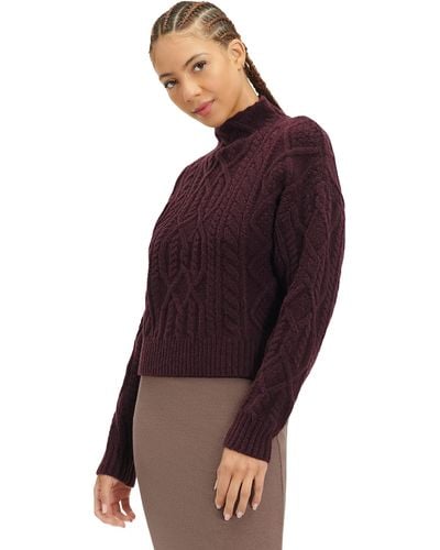 UGG Janae Cable Knit Sweater Short Sweater - Red