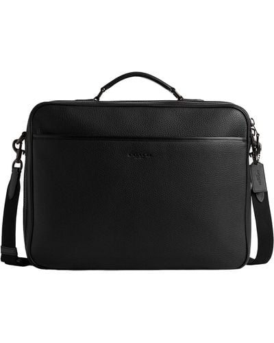 COACH Gotham Convertible Brief In Pebble Leather - Black