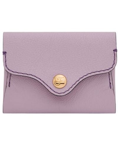 Fossil Heritage Leather Wallet Card Case - Purple