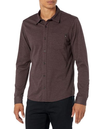 AG Jeans Mason Classic Long Sleeve Button Up Shirt - Brown