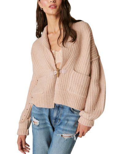 Lucky Brand S Toggle Front Cardigan Sweater - Blue