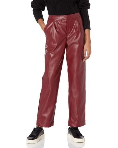 Kendall + Kylie Kendall + Kylie Vegan Leather Cropped Pant - Red