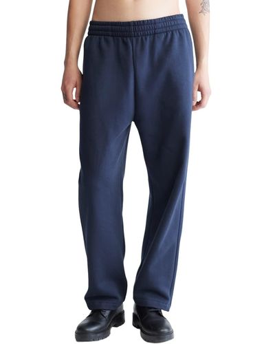 Calvin Klein Archive Logo Fleece Pants - Blue