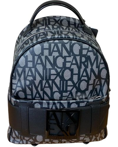 Emporio Armani A | X Armani Exchange Backpack With All Over Logo - Blue