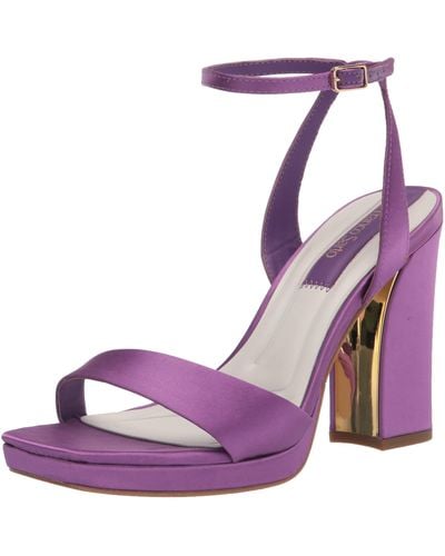 Franco Sarto S Daffy Dress Sandal Ultraviolet Purple Satin 7.5 M