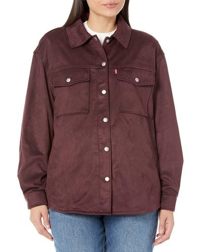 Levi's Soft Faux Suede Shirt Jacket - Red