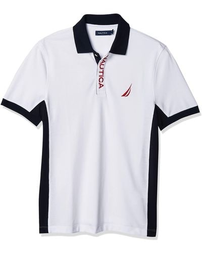 Nautica Short Sleeve Color Block Performance Pique Polo Shirt - Multicolor